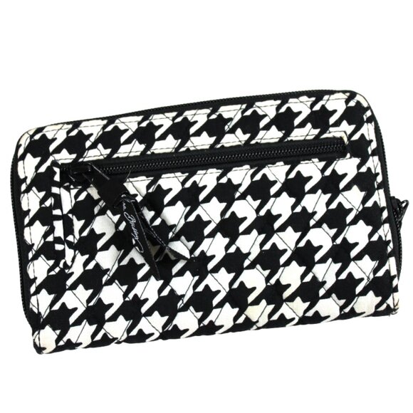 Vera Bradley Midnight Houndstooth Black And White Turn Lock Wallet - Picture 6 of 9